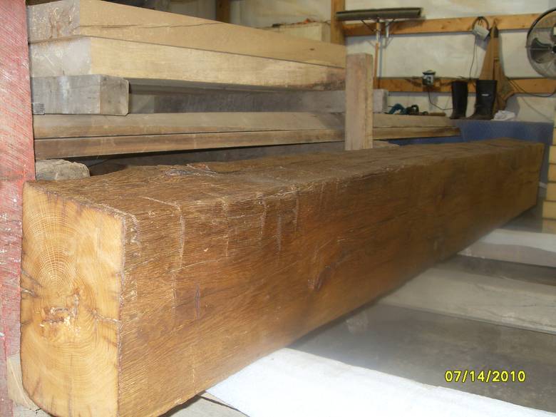 Hand Hewn Oak Mantel (light brown)